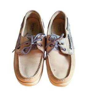 Sperry Top Sider Women's Boat Shoes Tan Nautical Print Sz 7